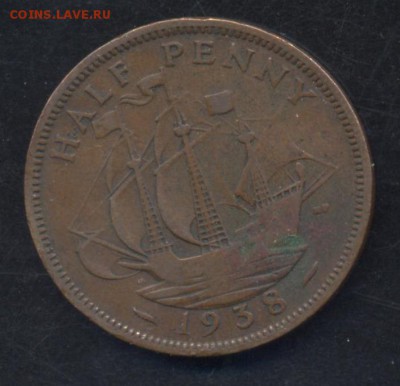 2 пенни 1938 г.   6.07.15 г. 22 -00 МСК. - Британия 38