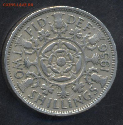 Великобритания 2 шиллинга 1956 г.  6.07.15 г. 22 -00 МСК. - Британия 56