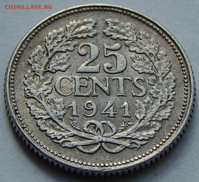 Нидерланды 25 центов 1941, до 10.07.15 в 22:00 МСК - 4965
