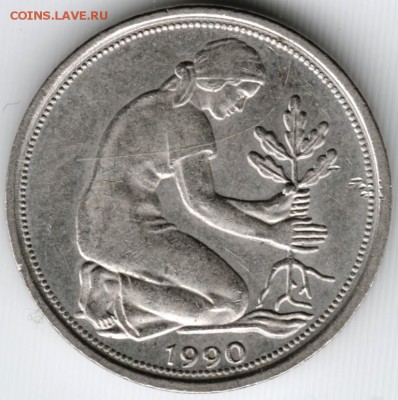 50 пфеннигов F 1990 г. ФРГ до 11.07.15 г. в 24.00 - Scan-150705-0009
