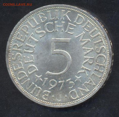 ФРГ 5 марок 1973 г.J  7.07.15 г. 22 -00 МСК. - 5 м. 73 J