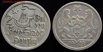 1 и 2 гульдена 1923г. Данцинг - 2гульдена1923_1