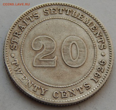 Стрейтс-Сеттлементс 20 центов 1926, до 15.07.15 в 22:00 МСК - 4505-1