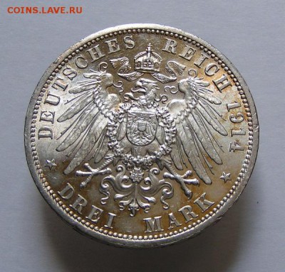 ГЕРМАНСКАЯ ИМПЕРИЯ,3 МАРКИ 1914г(Ангальт-Дессау)!до 12.07. - 3 марки 1914 Анхальт вторая сторона