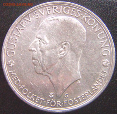 Швеция_5 крон 1935. Отличное крупное серебро; до 10.07_22.22 - 10179