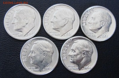 США Даймы Рузвельта 5 монет 1960-64 до 13.07 в 22:00 мск - s.JPG