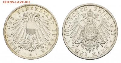 2 марки 1907 Любек. - 633282_0_original