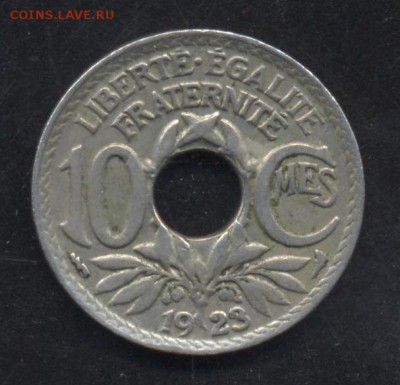 Франция 10 сантимов 1923 г.   12.07.15 г. 22 -00 МСК. - Франция 23