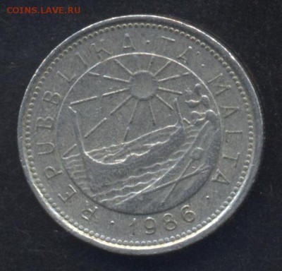 Мальта 10 центов 1986 г.   12.07.15 г. 22 -00 МСК. - Мальта1