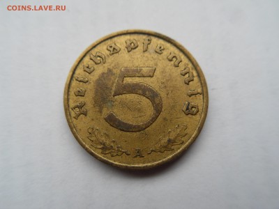 Рейх 5 рейхспфеннигов 1938 "А" свастика до 17.07 в 22.00 - SDC13630.JPG
