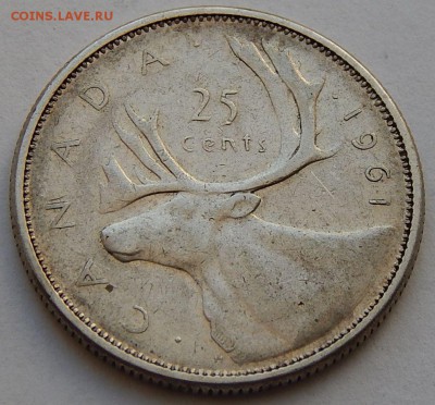 Канада 25 центов 1961, до 20.07.15 в 22:00 МСК - 4803