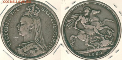 Британия, крона 1889, с 200! - до 22-00мск 15.07 - gb-cr-1889