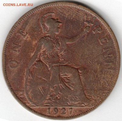 Одно пенни 1927 г. Великобритания до 21.07.15 г. в 24.00 - Scan-150707-0018