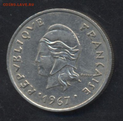 Фр. Полинезия 10 франков 1967 г. 19.07.15 г. 22 -00 МСК. - Полинезия1