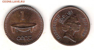 Фиджи 1 цент 1986 до 22.07 в 22.10 по МСК - Фиджи 1 цент 1986