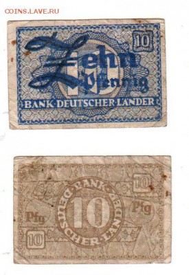 ГЕРМАНИЯ, 10 пфеннигов 1948 (!), до 23.07 @ 22:00 - banknote_2135-0-2-1-0