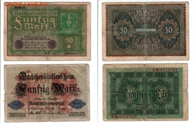 ГЕРМАНИЯ, 2×50 марок (1914 и 1919), до 23.07 @ 22:00 - banknote_2138-0-0