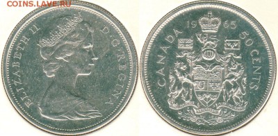 Канада, 50 ц 1965, с 200!  - до 22-00мск 21.07 - can-50c-1965
