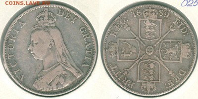 Британия, двойной флорин 1889, с 200!  - до 22-00мск 21.07 - GB-2f-1889