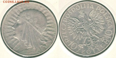 Польша, 10 зл. 1932, с 200!  - до 22-00мск 21.07 - pol-10zl-1932