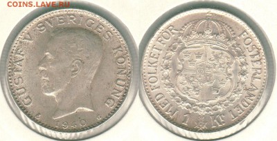Швеция, 1 крона 1940, с 200!  - до 22-00мск 21.07 - swe-1k-1940