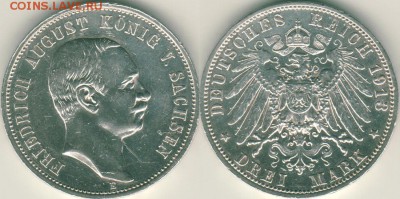 Саксония, 3 марки 1913, с 200!  - до 22-00мск 21.07 - sax-3m-1913