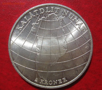 ДАНИЯ 2 кроны 1953. ШТЕМПЕЛЬНАЯ. (Гренландия).Серебро. - 027.JPG