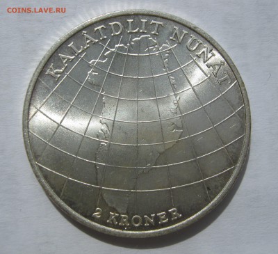 ДАНИЯ 2 кроны 1953. ШТЕМПЕЛЬНАЯ. (Гренландия).Серебро. - 010.JPG
