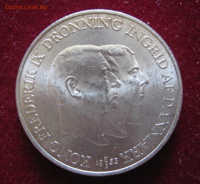ДАНИЯ 2 кроны 1953. ШТЕМПЕЛЬНАЯ. (Гренландия).Серебро. - 037.JPG