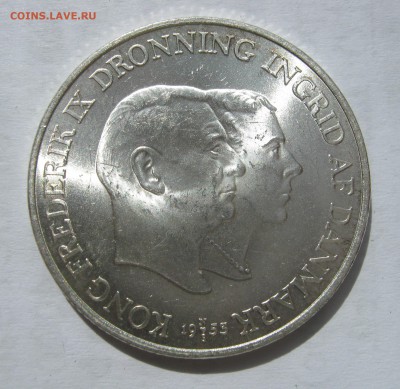 ДАНИЯ 2 кроны 1953. ШТЕМПЕЛЬНАЯ. (Гренландия).Серебро. - 002.JPG