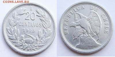 Чили 20 сентаво 1925 	 до 	25.07.15	 22:00 МСК - S_19