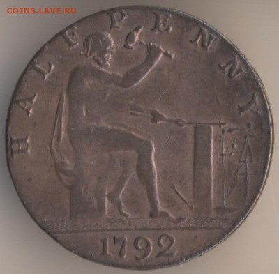 Half Penny 1945, Великобритания, Георг 6 - 133