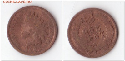 США, 1 цент 1902,1895,1903,1906 Окончание: 26.07.2015 - 43 693