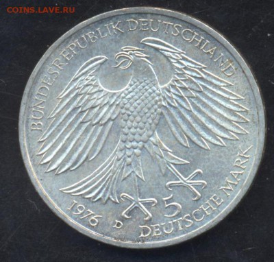 ФРГ 5 марок 1976 г.D   23.07.15 г. 22 -00 МСК. - 5 м.76 D