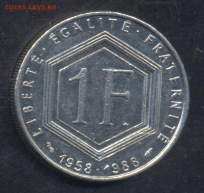Франция 1 франк  1988 г. Де Голь.  23.07.15 г. 22 -00 МСК. - Франция 1