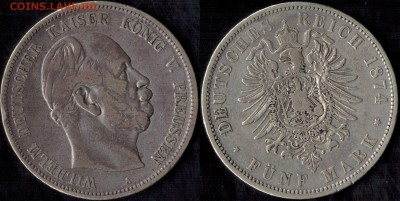 5 марок 1874 Пруссия до 27.07.15 г 22.00 мск - Панорама