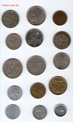 Чехия, Словакия, Чехословакия - 15 монет - Coins036
