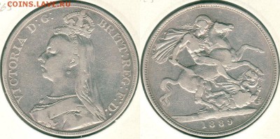Британия, крона 1889, с 200!  - до 22-00мск 27.07 - gb-1c-1889