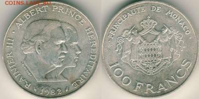 Монако, 100 фр 1982, с 200р! - до 22-00мск 27.07 - mon-100f-1982