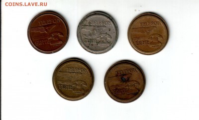 ВЕНГРИЯ, телефонные жетоны 5 шт., до 31.07 @ 22:00 - banknote_2181