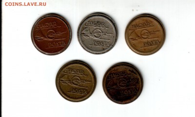 ВЕНГРИЯ, телефонные жетоны 5 шт., до 31.07 @ 22:00 - banknote_2180