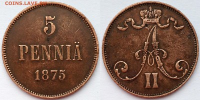 1 PENNI 1888,1911,1917 и 5 PENNIA 1875,1913,1916,1917 - 9