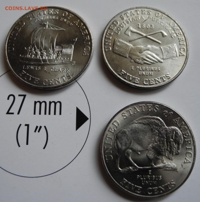 США 5 центов 2004-2005 3шт до 31 июля - USA - 5 cents - 1