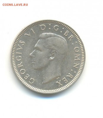 Ag. Британия 1 шиллинг 1943 (англ.). XF. до 30.07 22:00 - 4