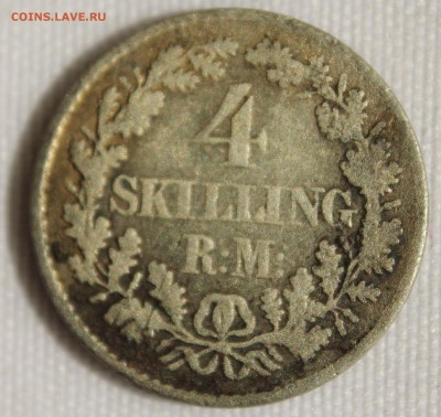 С 1 руб. ДАНИЯ 4 скиллинга 1854г.ФРИДЕРИК-VII  до 4.08.15г. - IMG_6571.JPG