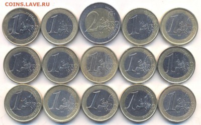ЕВРО ходячка 16 евро=15 монет - ЕВРО ходячка 16 евро=15 монет. Реверс