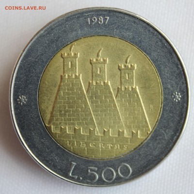 С 1 руб.БМ САН МАРИНО 500 лир 1987г. БАШНИ   до 6.08.15г. - IMG_6477.JPG