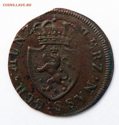 4 крейцера 1822 до 6.08 в 22.10 по МСК - Германия Нассау 1.4 крейцера 1822 (3).JPG