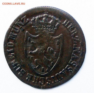 4 крейцера 1811 до 6.08 в 22.10 по МСК - Германия Нассау1.4 крейцера 1811 (2).JPG