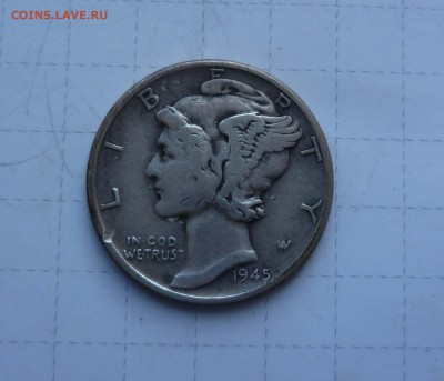 10 центов 1945г. на оценку.(серебро) - 10 wtynjd 45-1